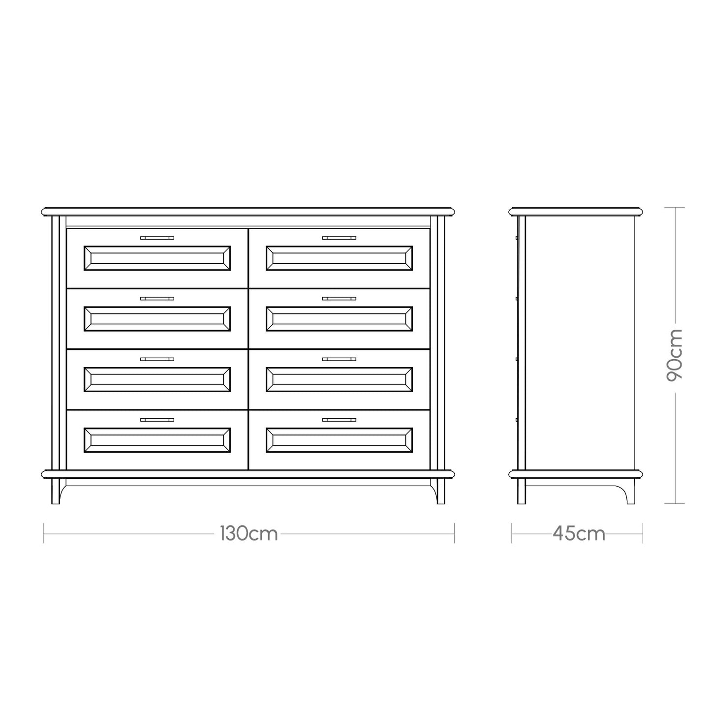 Modern Sideboard Buffet Cabinet with 8 Drawers,K2003