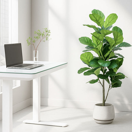 Artificial Fiddle Leaf Fig Tree,Real Touch,5 ft
