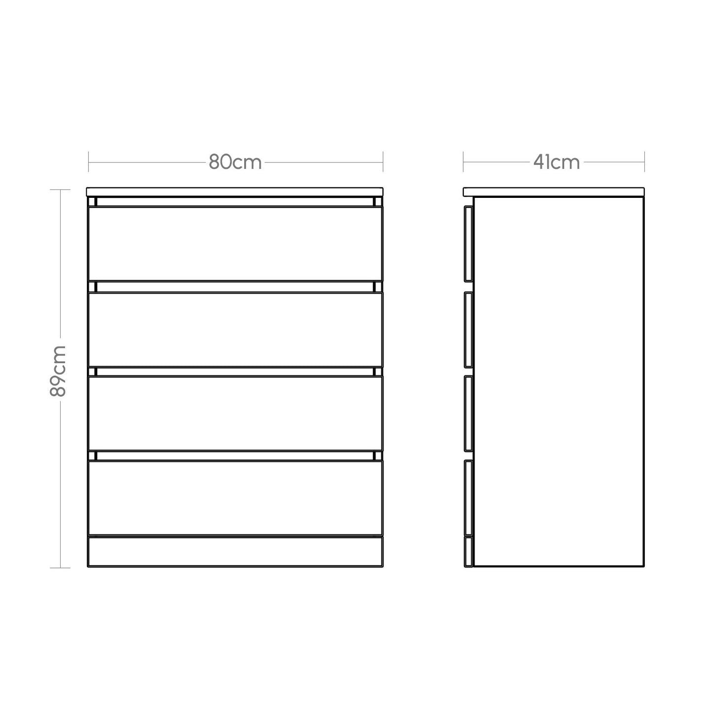 4 Drawer Dresser Chest ,White