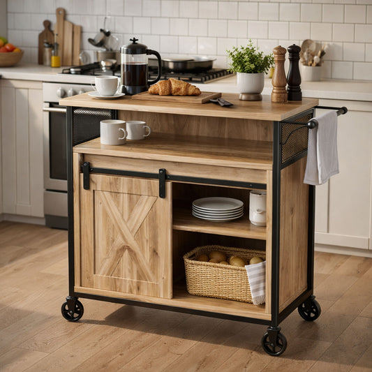 Kitchen Cart with Open Storage Shelf,Bar cart,K1004