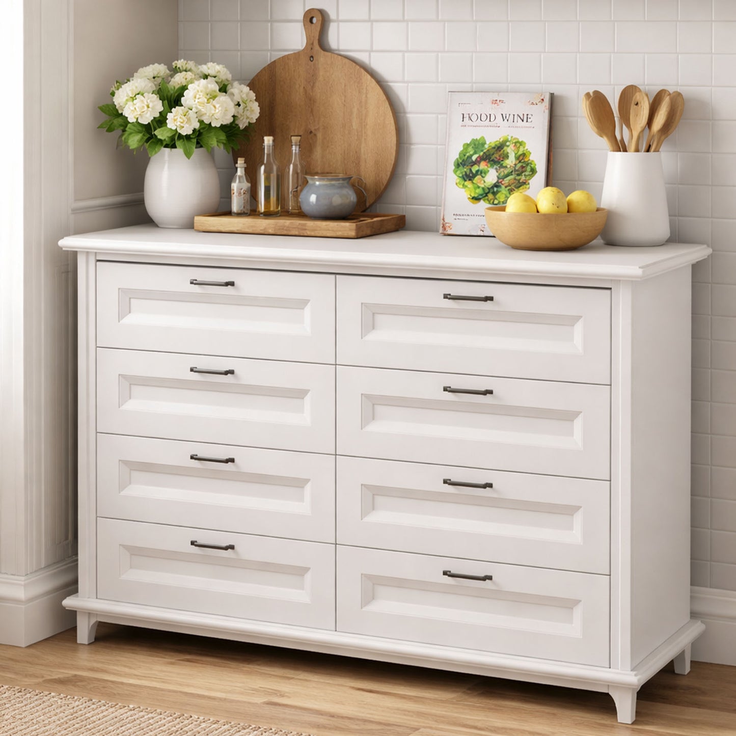 Modern Sideboard Buffet Cabinet with 8 Drawers,K2003