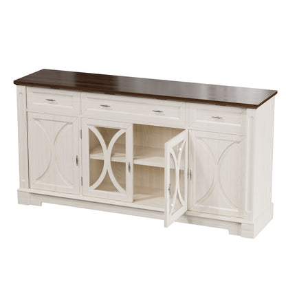 Kitchen Buffet Sideboard Cabinet With 3 Drawers And 4 Doors,K2004