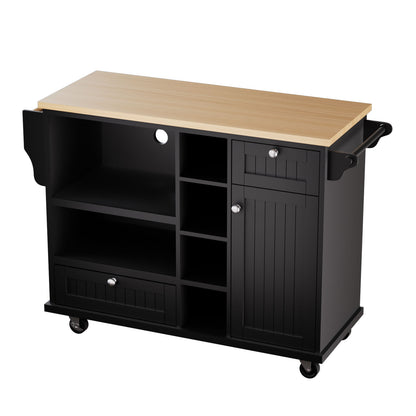 Kitchen Island Cart With Wheels,2 Drawer, K1002