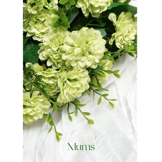 Artificial Green Chrysanthemum Flowers,48 cm