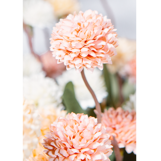 Artificial Pompon Mums Flowers,10 Pcs,Pink