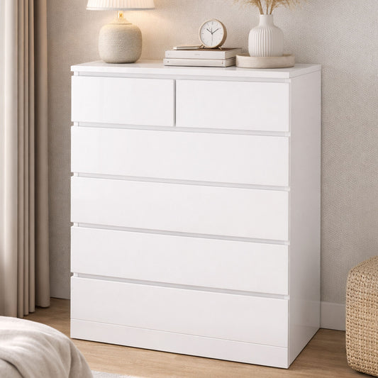 6 Drawer Dresser Chest ,White
