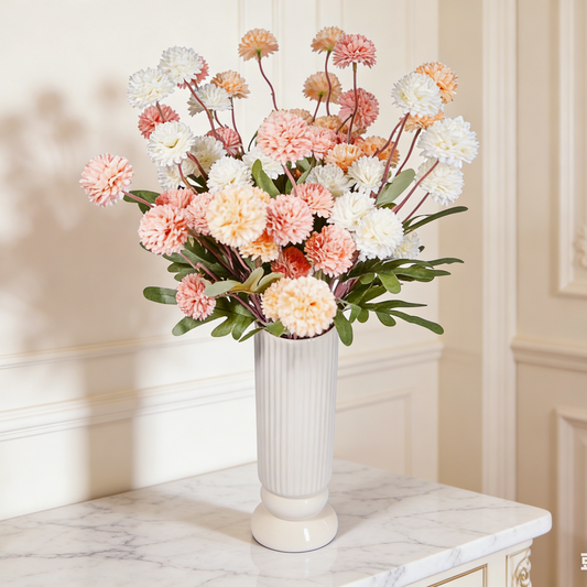 Artificial Pompon Mums Flowers,12 Pcs,Multicolor