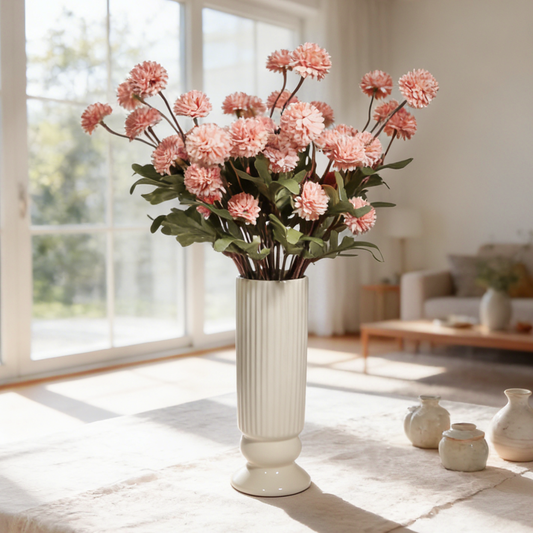 Artificial Pompon Mums Flowers,10 Pcs,Pink