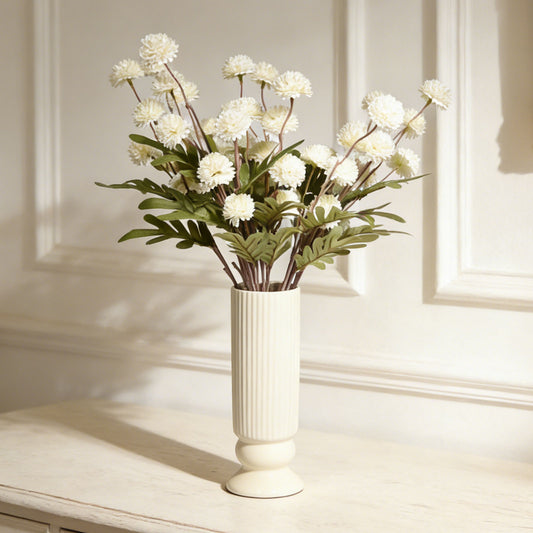 Artificial Pompon Mums Flowers,10 Pcs,White